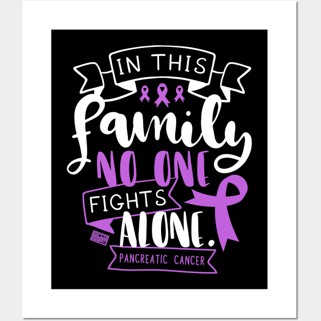 PANCREATIC CANCER AWARENESS FAMILY NO ALONE QUOTE Wall Art by porcodiseno